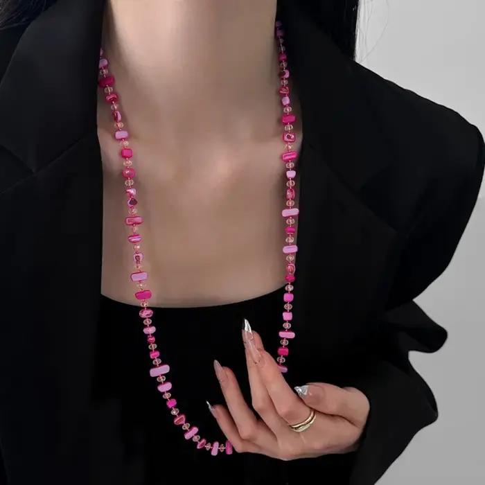 Collier long en coquillages naturels pour femme