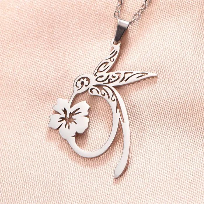 Teamer Collier vintage en acier inoxydable pour femme