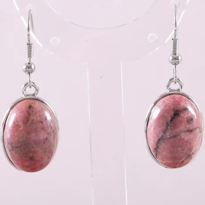 Bijoux faits à la main Bracelet opale blanche pour femmes ovale cabine Cabochon perles naturel rose