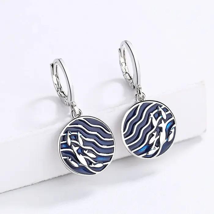 Boucles d'oreilles rondes géométriques irrégulières pour femmes