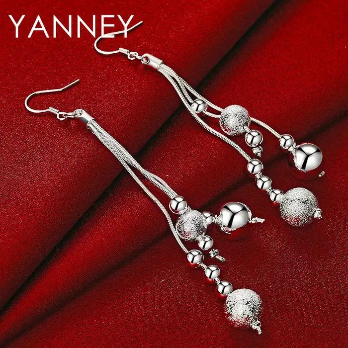 Boucles d'oreilles en argent Sterling 925 pour femmes élégantes perles à pampilles style moderne mariage occasions spéciales