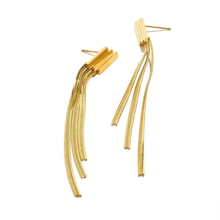 E.B.belle-Boucles d'oreilles à pampilles géométriques étagés pour femmes