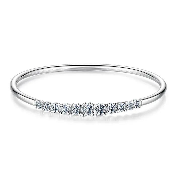 BAMOER 3.6CTTW Moissanite barre Bracelet réglable poignet manchette