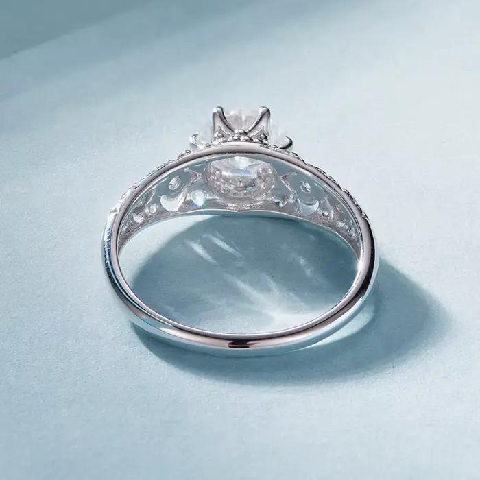 Bamoer – bague Moissanite U 1CT en argent Sterling 925