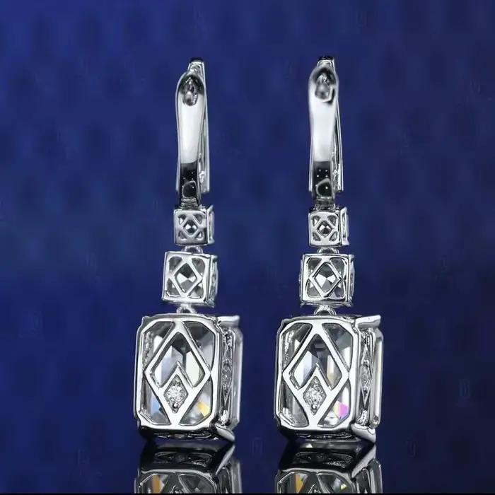 Boucle d'oreille carrée en argent regardé 925
