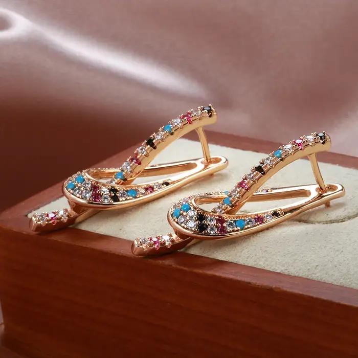 JULYDREAM – boucles d'oreilles pendantes en Zircon coloré