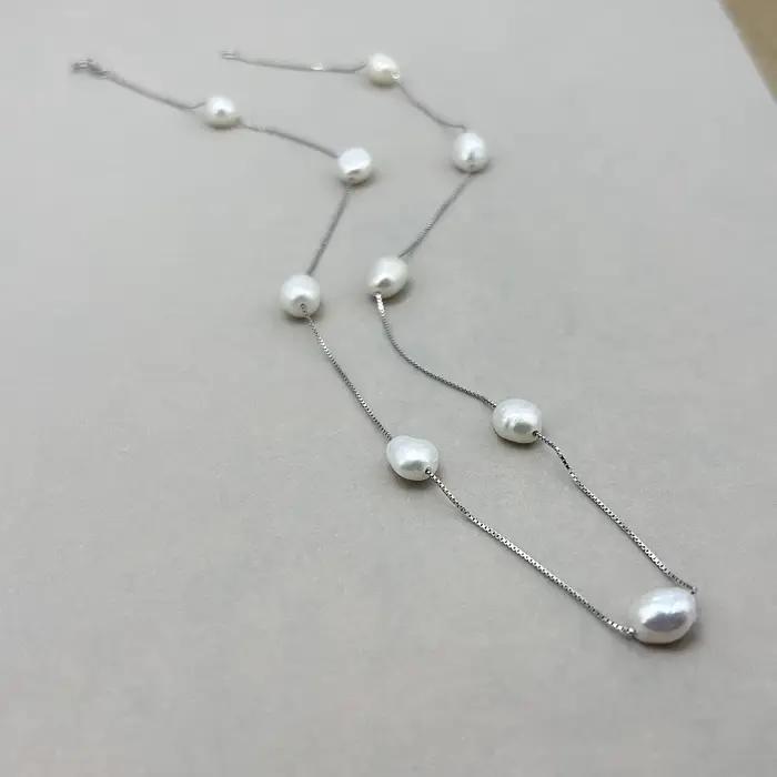 Collier de perles baroques véritables pour femmes