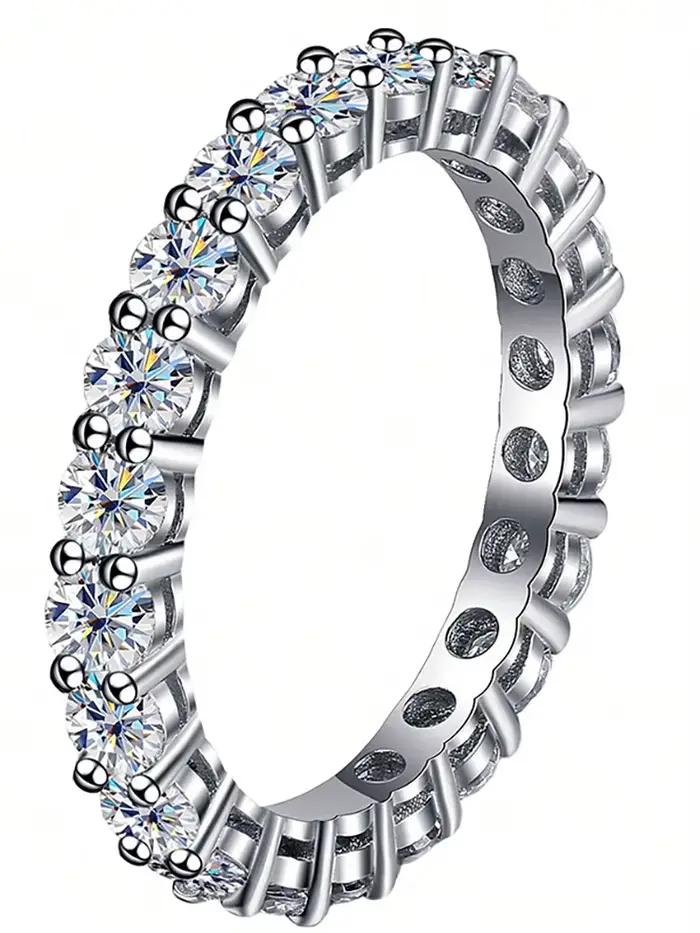 Bague en argent sterling 925 sertie de zirconium blanc élégante romantique pour femmes occasions spéciales mariage fiançailles