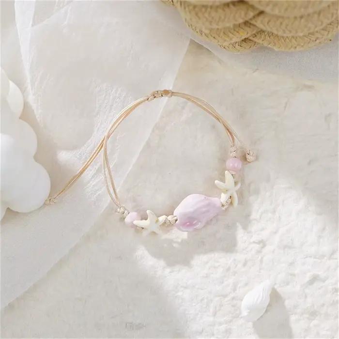 Bracelet bohème tortue de mer pour femmes, étoile de mer, hippocampe, coquille de perle, chaîne en m