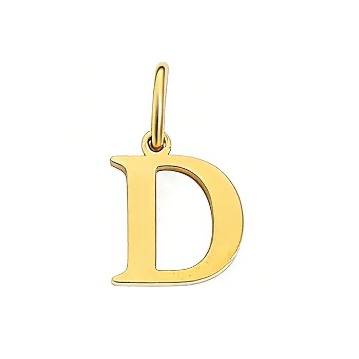 Pendentif lettre initiale couleur or 26 lettres pour collier DIY
