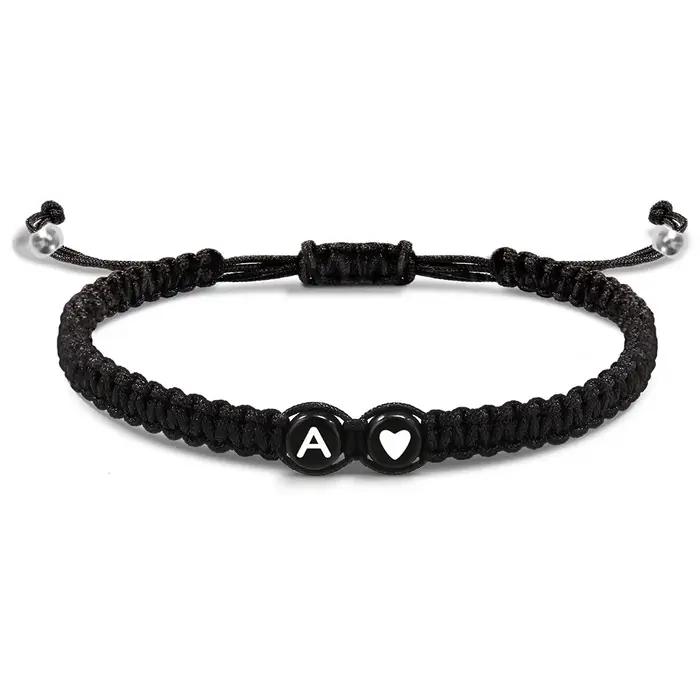 Bracelets tressés avec 26 lettres pour femmes et adolescentes, initiales réglables A-Z, cadeaux d'an