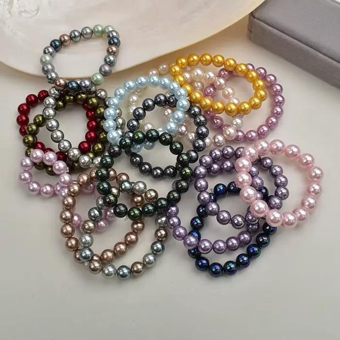 Bracelets de perles en gros, tempérament élastique pour femmes, Niche, haut de gamme, luxe léger, bijoux faits à la main, nouveau Style de perles