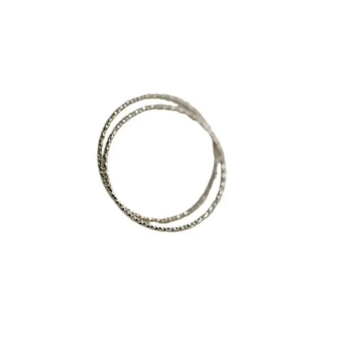 Bague fine minimaliste en argent Sterling 925 plaqué or 14 carats pour femmes, bague empilée à la mode coréenne
