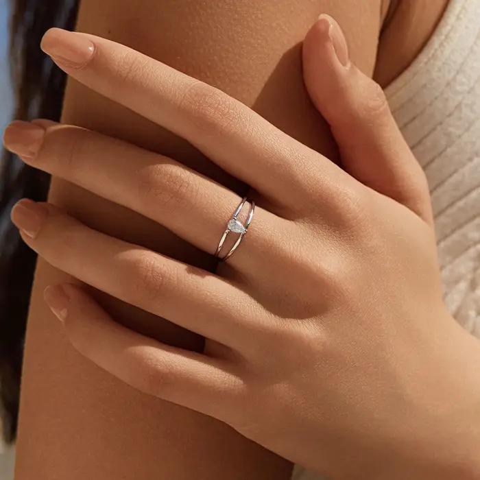 MODIAN – bagues en moissanite couleur goutte d'eau