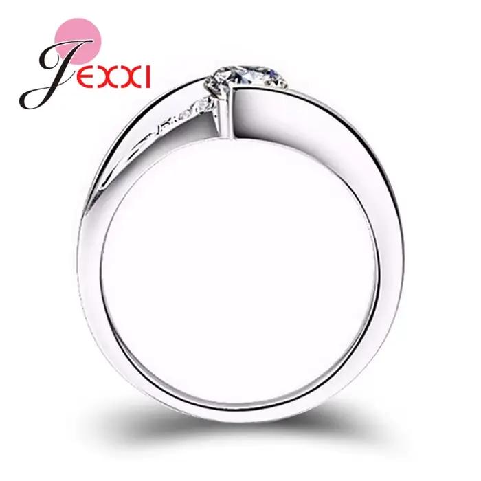 Bague de mariage en argent sterling 925 vintage avec zircon étincelant pour femmes pour parties et occasions spéciales