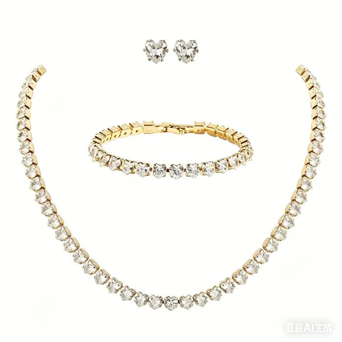 Parures de bijoux de luxe en zircon pour femmes