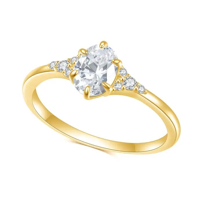 Bague en argent sterling 925 sertie de moissanite ronde pour femmes occasions spéciales engagement mariage fiançailles