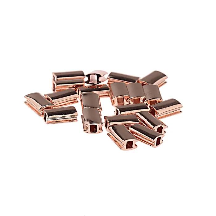 Perles rectangulaires en acier inoxydable pour bracelet à fermeture à nœud coulissant réglable