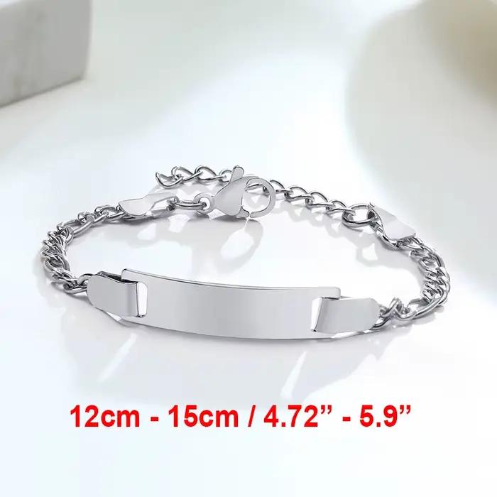 Vnox – Bracelets Anti-allergie pour maman et fille, en acier inoxydable, pour bébé, nom personnalisé
