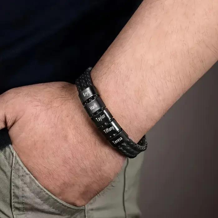 Bracelet personnalisé en acier inoxydable pour hommes