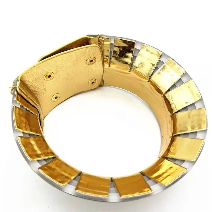 Collier ras du cou vintage en cuir doré bijou africain style moderne pour femmes soirées spéciales