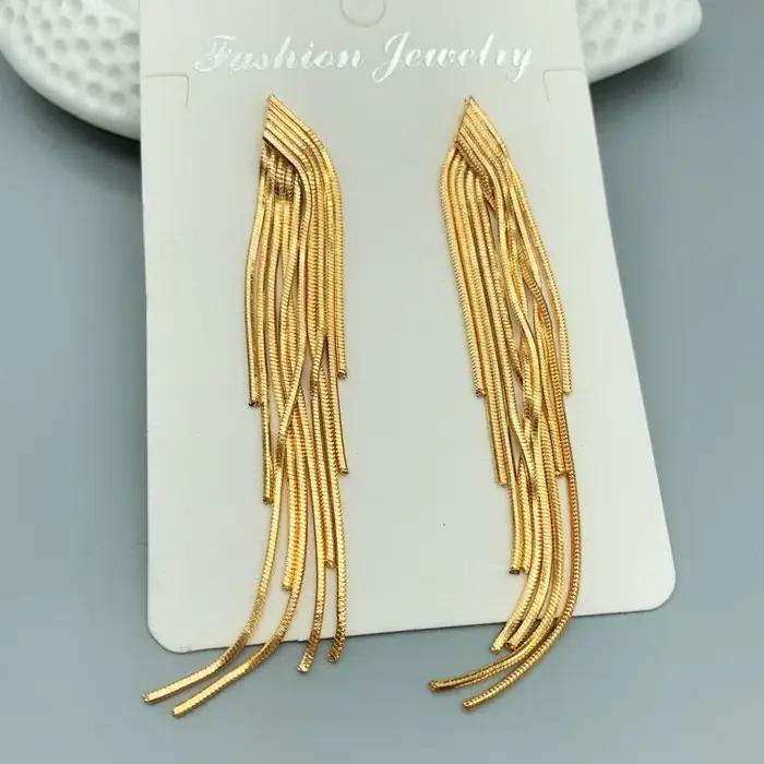 Boucles d'oreilles longues en argent Sterling 925 pour femmes