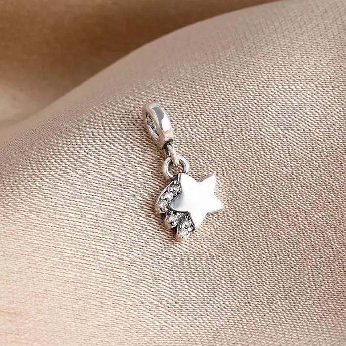 Pendentif en argent 925 de la série ME, éléphant, papillon, perle en forme de palmier, avec bracelet