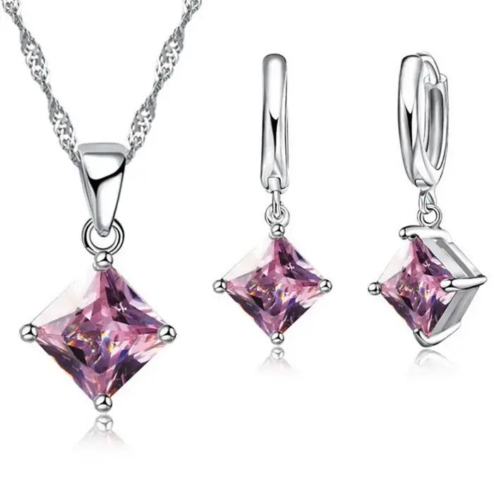 Ensembles de bijoux en argent regardé 925 pour femmes