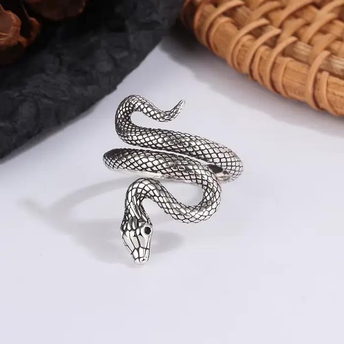 Bague Serpent en Argent Sterling 925 pour Femmes Mode Occasions Spéciales Partie Fiançailles Mariage Bijoux De Luxe Accessoires