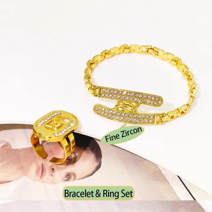 GZJPEI Ensemble de bijoux tendance 4 pièces/ensemble