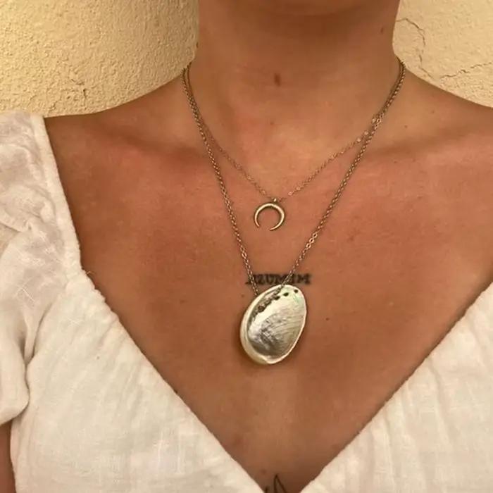 Collier bohème en coquillage de mer pour femmes, bijoux en perles naturelles, conque, à la mode, Vintage, cadeau de fête