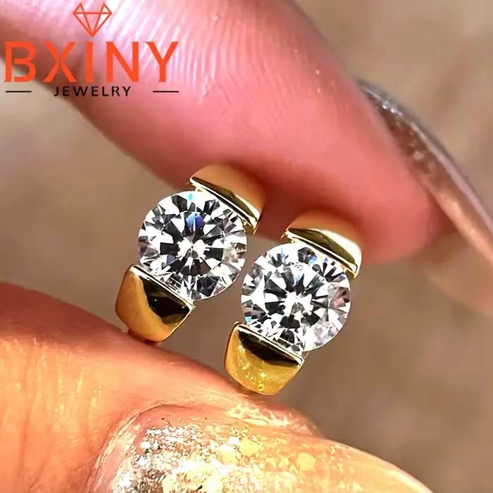 Boucles d'oreilles BXINY en moissanite argent sterling 925 pour femmes romantiques occasions spéciales elegance chic
