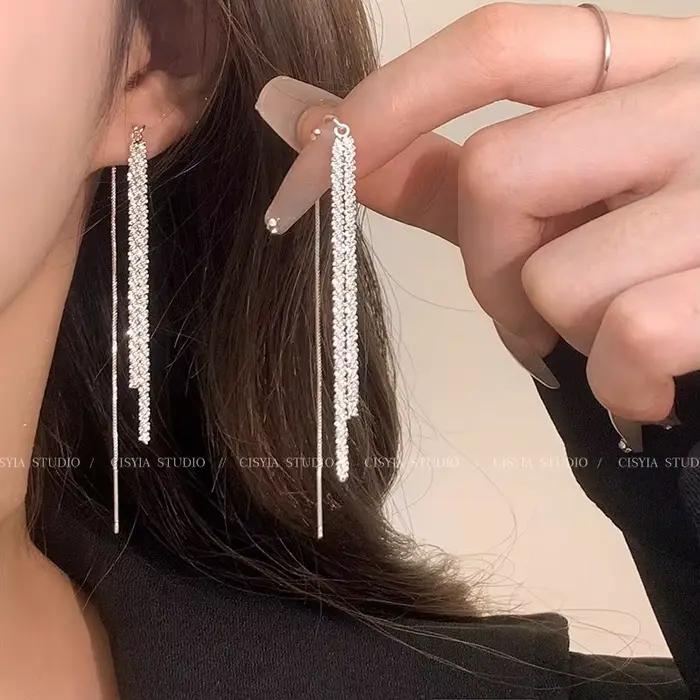 Boucles d'oreilles longues à pampilles pour femmes