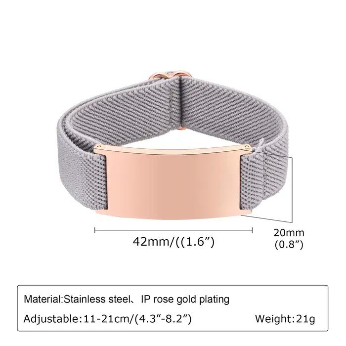 Bracelets personnalisés en acier inoxydable doré avec gravure textuelle pour hommes et femmes occasions spéciales