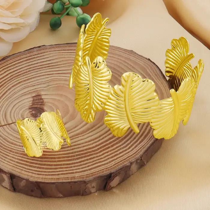 Bracelet BoHo Vintage Géométrique Or Feuille Réglable Pour Fêtes Et Occasions Spéciales
