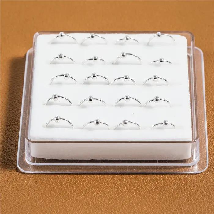 Anneau en argent Sterling 925, perles, boucles d'oreilles, lèvres, nez, corps, Piercing, boule, 8mm,