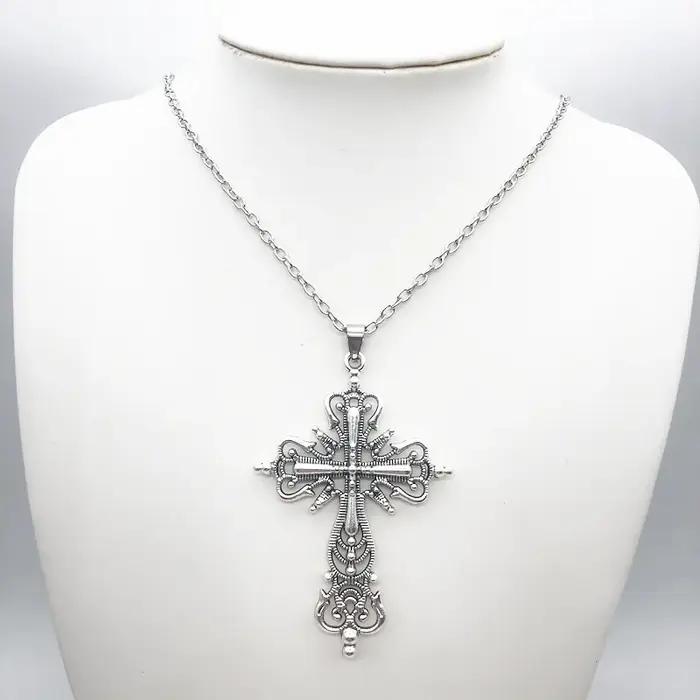 Collier gothique avec pendentif croix de Style foncé, Rock Punk, à la mode, pour femmes et hommes, bijoux Design, cadeaux mystiques
