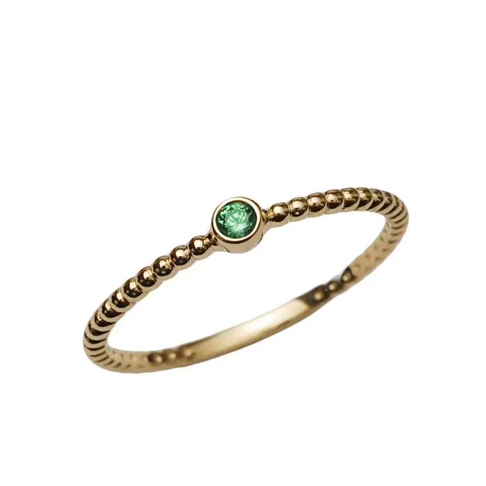 Bague émeraude Vintage en argent Sterling 925 pour femmes