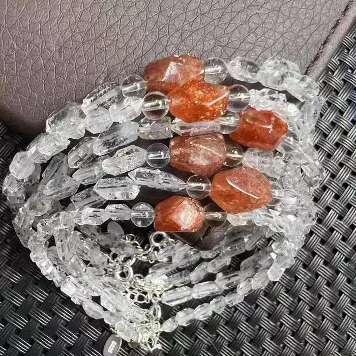 Unité un Bracelet 925 argent avec joli mignon naturel Herkimer diamant cristal forme libre