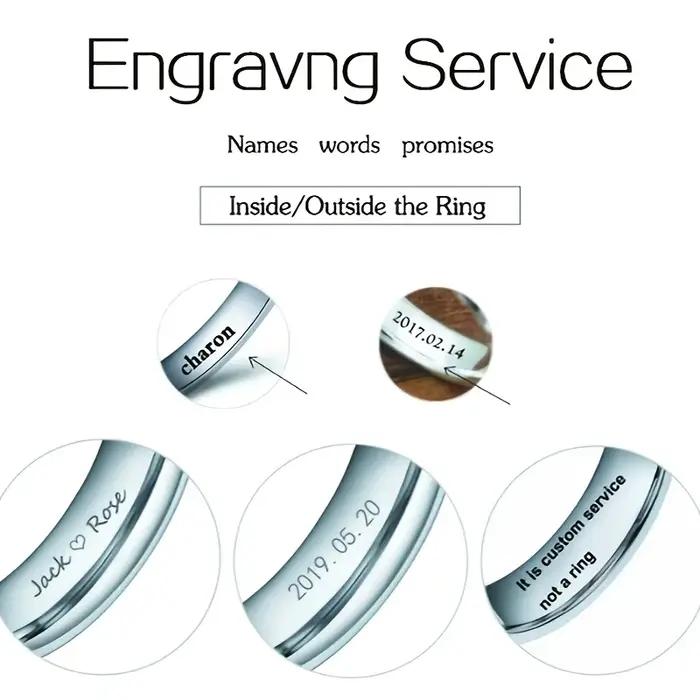 Bague personnalisée gravure laser bagues bricolage frange de mariage