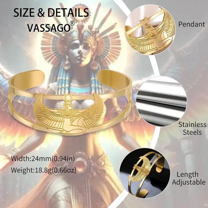 VASSAGO – Bracelet de déesse égyptienne pour femmes et hommes