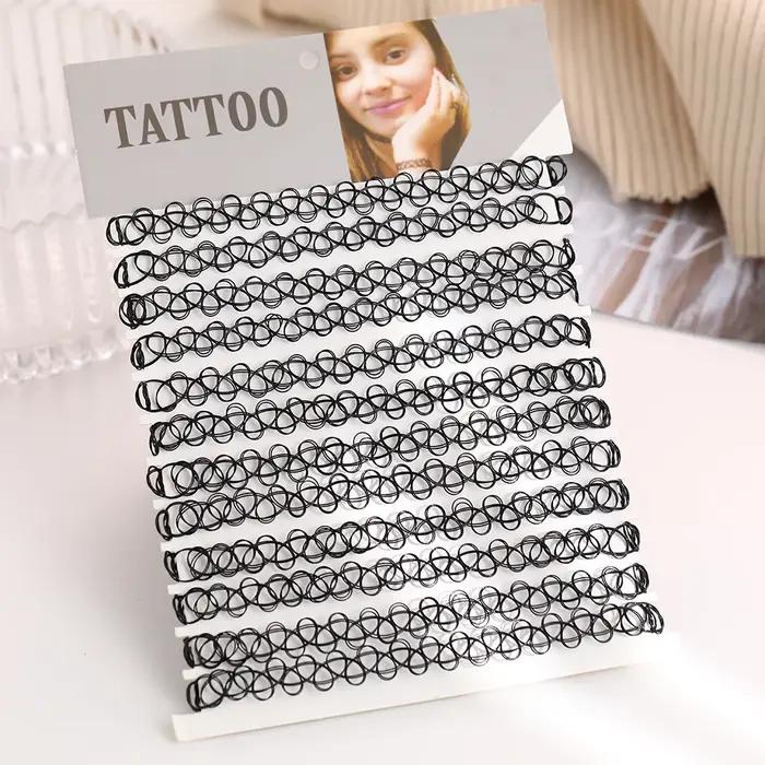 Collier ras du cou élastique pour tatouage
