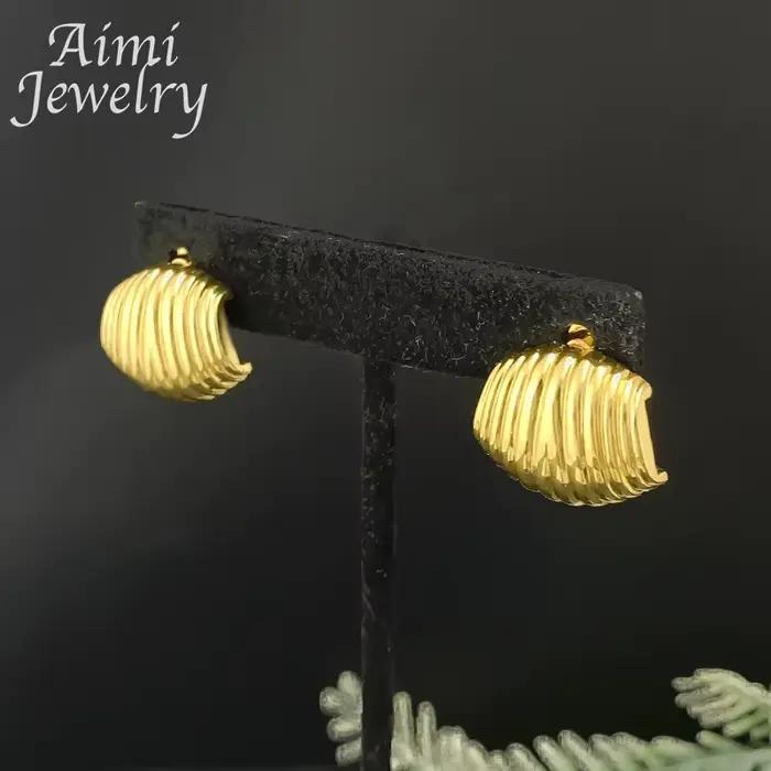Collier boucles d'oreilles Bracelet ensembles Simple plaqué or ensemble de bijoux pour femmes ensemble de bijoux italiens mariage de mariée cadeau de fête africaine