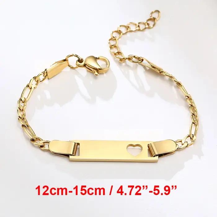 Vnox – Bracelets Anti-allergie pour maman et fille, en acier inoxydable, pour bébé, nom personnalisé, barre de Date de naissance, cadeaux de baptême personnalisés pour filles et garçons