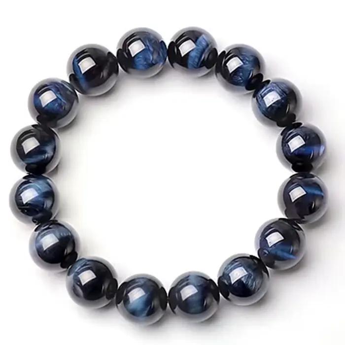 Bracelet de Perles Rondes en Œil de Tigre Naturel, Bijoux en Pierres Précieuses, 10mm, pour Femme et Homme, Livraison Directe, Uto AAA