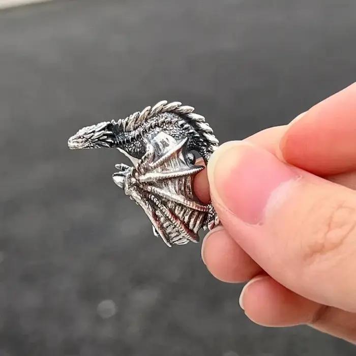 Anneaux de dragon style gothique punk ailes de ptérosaure réglable pour homme occasions spéciales vintage