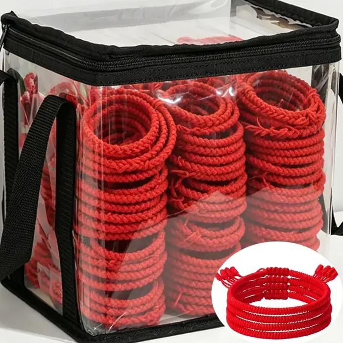 Bracelet rouge tressé à la main coton porte-bonheur symbole de chance et protection pour femmes occasions spéciales