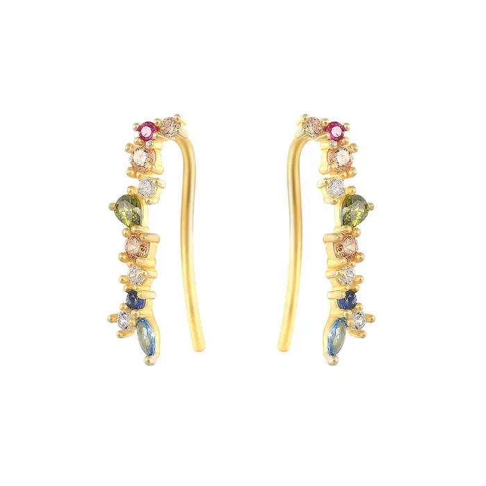Grimpeur d'oreilles en argent sterling 925 - Oreilles sur chenilles - Grimpeur d'oreilles de manchet
