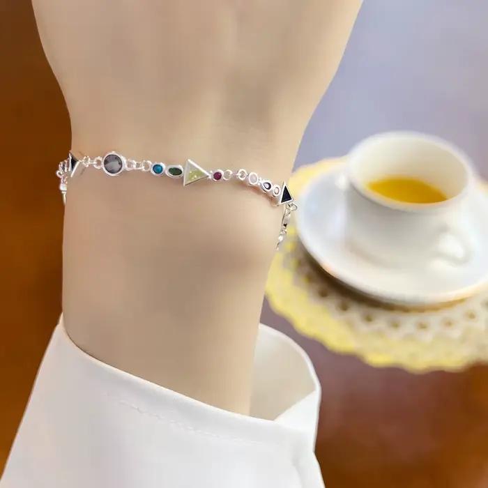 Paradise Journey – Bracelets à maillons colorés en argent Sterling 925