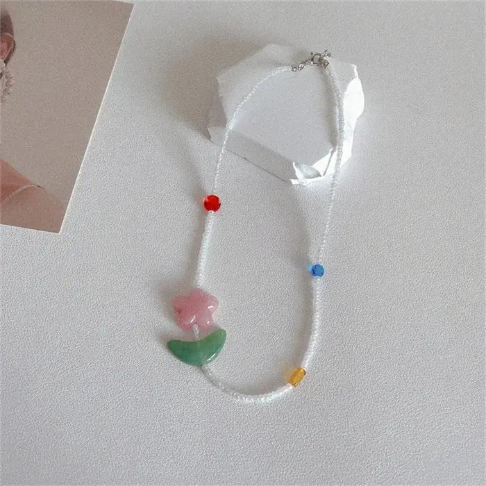 Collier Ras du Cou Vintage Tissé à la Main pour Femme